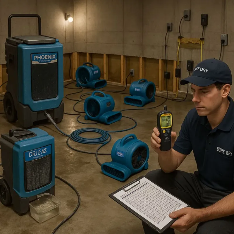Structural Drying and Dehumidification process in Grimes County, TX